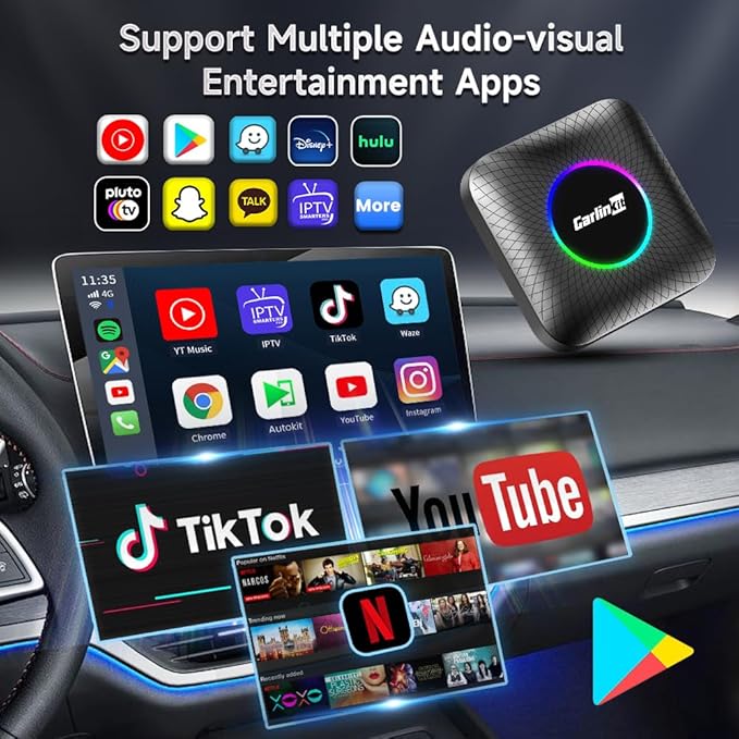 CarlinKit New Android 13 AI Box LED Ambient